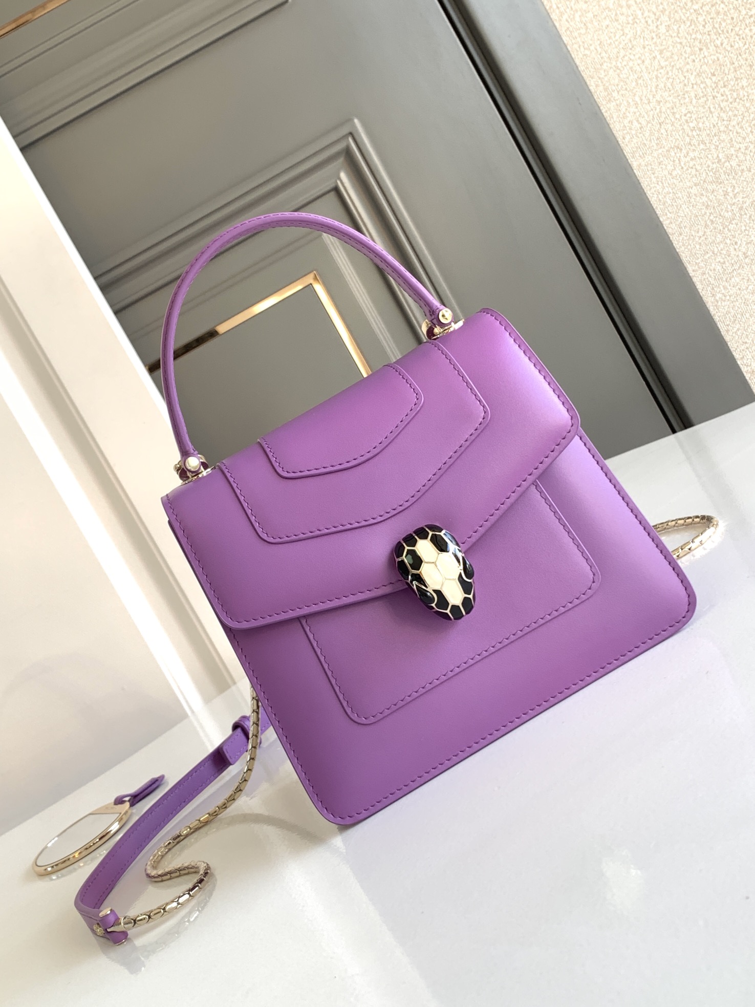 Bvlgari Serpenti Forever Mini Top Handle Purple